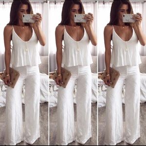 White wide leg jumpsuit!